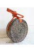 coloring rattan circle sling leather bags black color